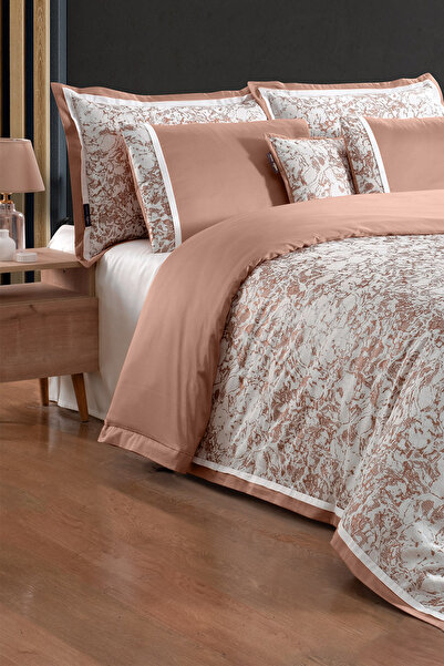 Sarev Laney King Size Tan King Size Duvet Cover Set - 100% Cotton Satin, "400 TC"