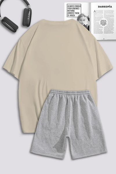 Boi Cars McQueen Oversize T-shirt και σορτς με μαύρο σαξό με στάμπα, φαρδιά στολή με λαιμόκοψη