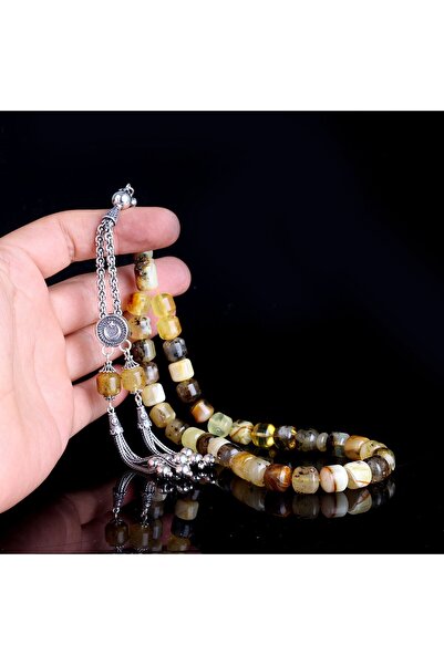 Tesbihsepetim 925 AYAR GÜMÜŞ PÜSKÜLLÜ KAPSÜL KESİM ÇÖP FOSİLLİ DAMLA KEHRİBAR...