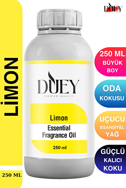 DUEY Limon Uçucu Yağ 250 Ml Mum Esansı, Oda Kokusu, Hava Nemlendiricisi, Çama...