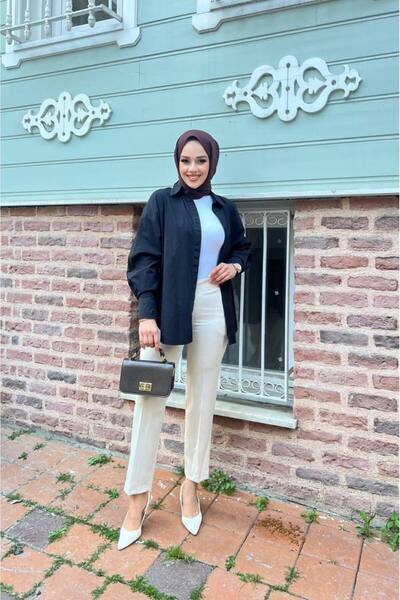 Tesettür Diyarı Ženske pantalone u boji kamena - Sa džepovima i pencil nogavica