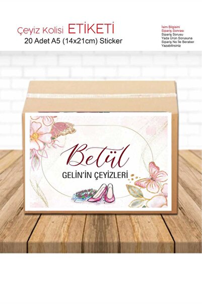 Hsn isme özel Çeyiz Koli Etiketi 20 Adet A5 Ebat 14x21 cm Etiket