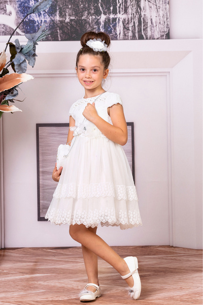 SÜSLÜ PİNK KİDS KIZ ÇOCUK TÜLLÜ ELBİSE