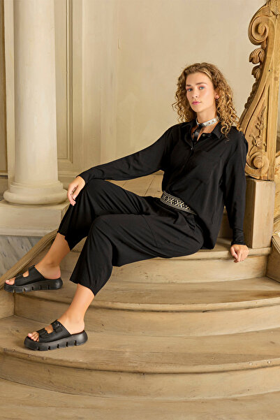 GİZZEY 21158 Buttoned and Comfortable Pants Set