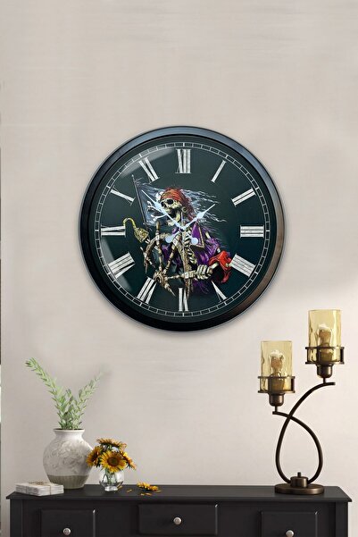 Kasva Concept ساعة حائط زهور معدنية سوداء اللون أسود اللون 40 سم