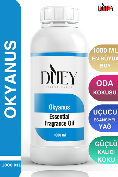 DUEY Okyanus Uçucu Yağ 1000 Ml Mum Esansı, Oda Kokusu, Hava Nemlendiricisi, Ç...