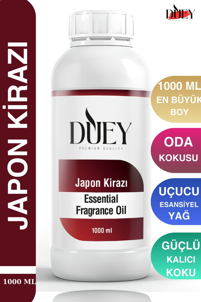 DUEY Japon Kirazı Uçucu Yağ 1000 ml Mum Esansı, Oda Kokusu, Hava Nemlendirici...