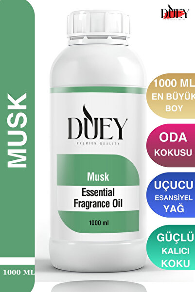 DUEY Musk Uçucu Yağ 1000 Ml Mum Esansı, Oda Kokusu, Hava Nemlendiricisi, Çama...