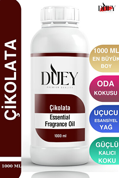 DUEY Çikolata Uçucu Yağ 1000 Ml Mum Esansı, Oda Kokusu, Hava Nemlendiricisi, ...