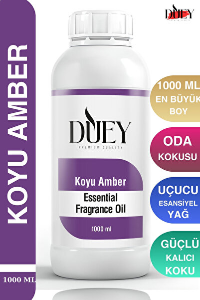 DUEY Koyu Amber Uçucu Yağ 1000 Ml Mum Esansı, Oda Kokusu, Hava Nemlendiricisi...