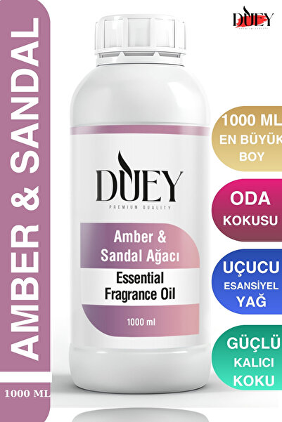 DUEY Amber&Sandal Uçucu Yağ 1000 Ml Mum Esansı, Oda Kokusu, Hava Nemlendirici...