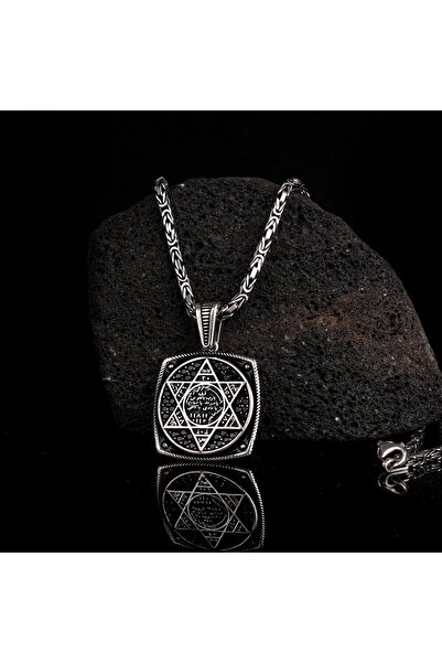 TAKI925 925 AYAR GÜMÜŞ KRAL ZİNCİRLİ HZ SÜLEYMAN MODEL KOLYE