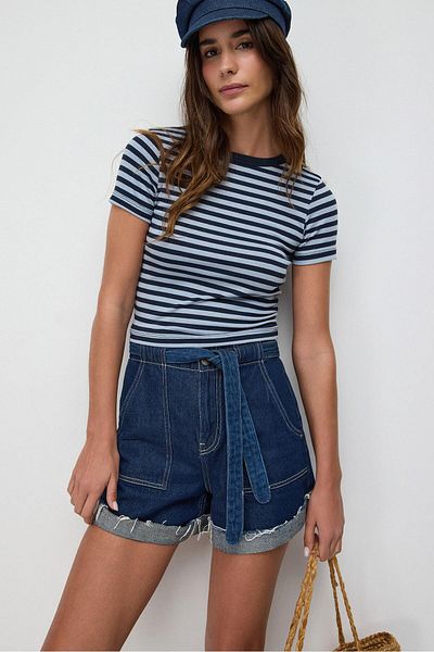 No Matter What Short Sleeve Striped Tee