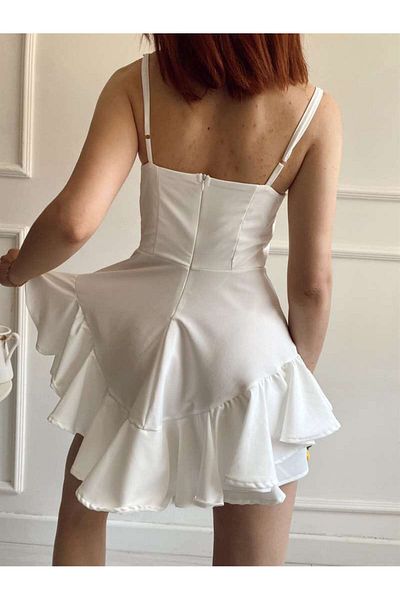 LOKADI Γυναικείο φόρεμα Atlas Fabric Ruffle