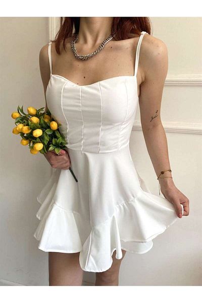 LOKADI Γυναικείο φόρεμα Atlas Fabric Ruffle