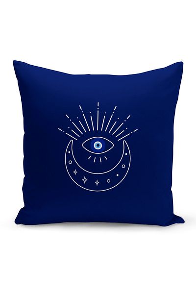 Bertille Home Husă de pernă Seria Evil Eye imprimată digital pe două fețe (Husă de pernă pentru ochi Evil)