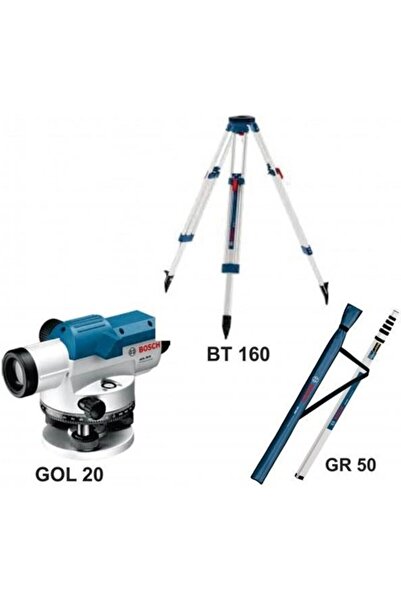 Bosch Gol 20 D+Bt 160 Tripod+Gr 500 Mira 100 Metre Optik Nivelman