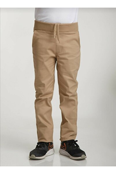 we are the best UYSALİDA Окуляри Пантолони Унісекс Там Ластик Канавас Беж