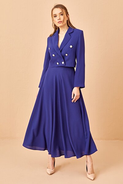 Nurs Etek Ceket Takım Mor