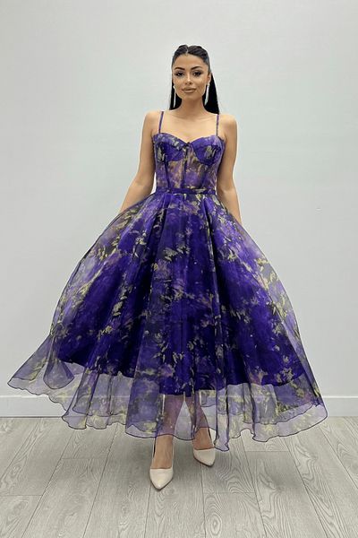 giyimmasalı Φόρεμα Organza Midi με λουράκι - ΜΩΒ