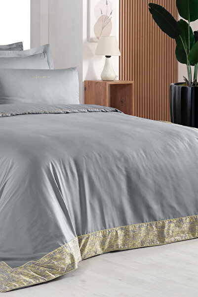 Sarev Voronezh Gray King Size Duvet Cover - 100% Cotton Satin, "300 TC"