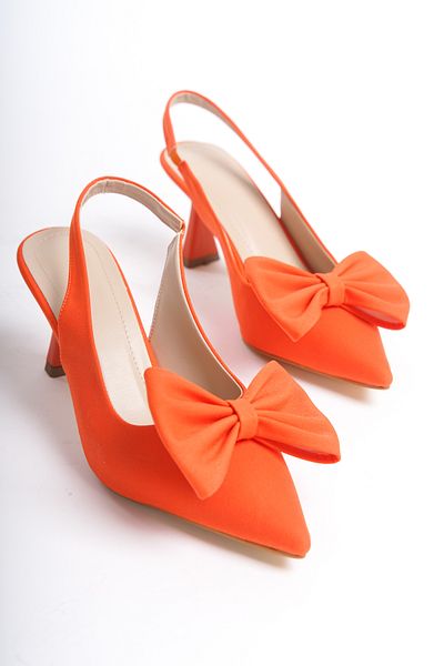 MARSEDO Arina Women's - Pointed Toe Bow Classic Stiletto Evening Dress and Open Back High Heels