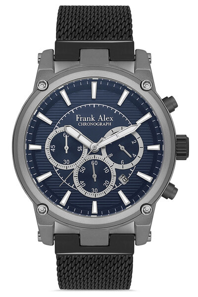 Frank Alex ساعة يد رياضية للرجال - حبل شبكي من الفولاذ المقاوم للصدأ، وظائف د...