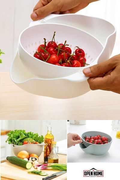 Open Home Concept 360° Rotatable Multi-Purpose Strainer White