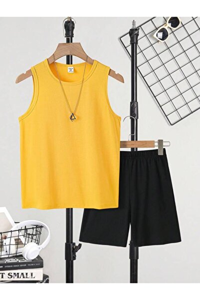 LOUİSA Dečaci-Devojčice Žuti Jednobojni Bez štampe Top i Šort Set