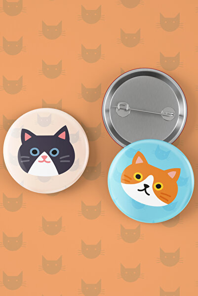 Varyant Kediler - Cats - İğneli Buton Rozet Seti - Broş - Yaka - Çanta Rzt. 5 Adet
