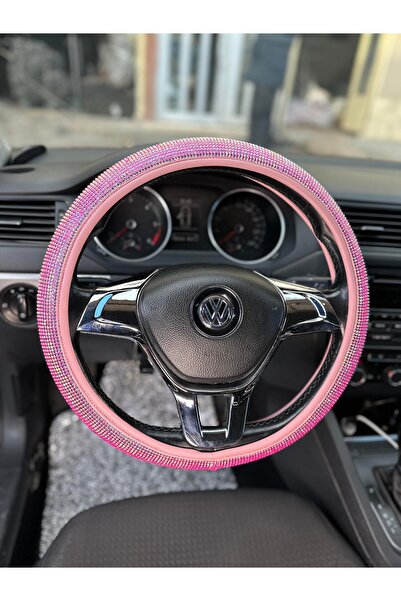 sıcak köşe Pembe Full Taşlı Direksiyon Kılıfı Taşlı Direksiyon Kılıfı Geçmeli