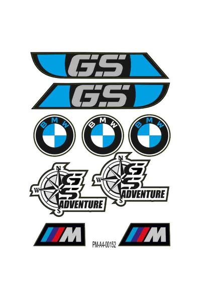 MOTOSEPETİM GS BMW TASARIMLI EKİPMAN KASK MOTORSİKLET STİCKER SETİ 02