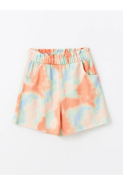 LC Waikiki LCW Kids Girl's Tie-Dye Patterned Elastic Waist Shorts