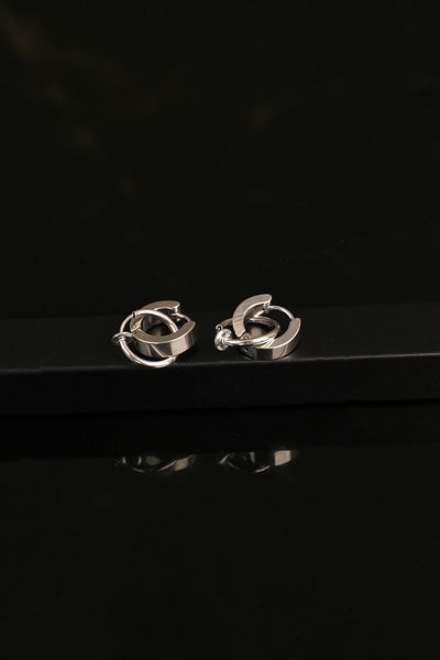 Jack Ferrero Men's Steel Colored Non-Throw Earrings