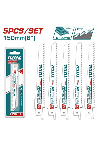 TOTAL TRSB611D Panter Testere Bıçağı Ahşap İçin 150mm 5'li Paket NMS HIRDAVAT