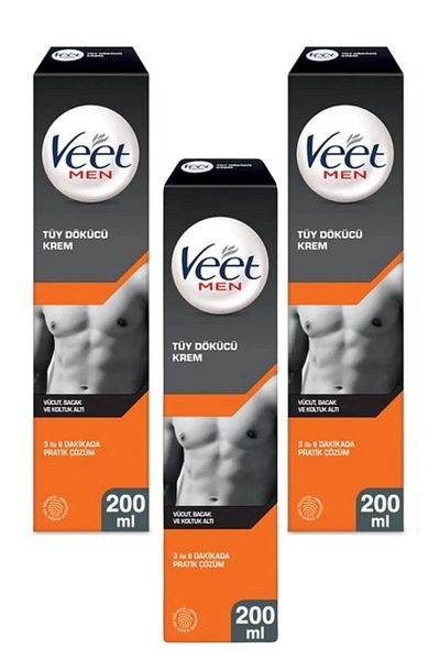 Veet Men Men's Special Cream Hair Remover - 200 Ml X3
