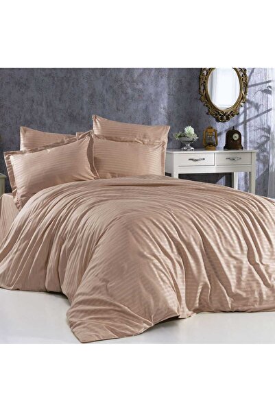 Gasel Home 5 Star Luxury Hotel Type Double Elastic Striped Cotton Satin Beddi...