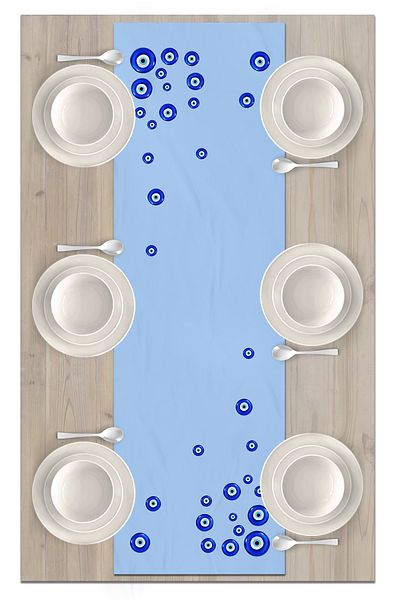 Bertille Home Seria Evil Eye 140x40 cm Runner imprimat digital (Evil Eye)