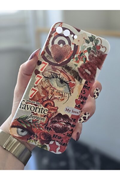 SUPER FRAME Iphone 7 Plus ve 8 Plus Uyumlu Red Aesthetic Tasarımlı Şeffaf Tel...