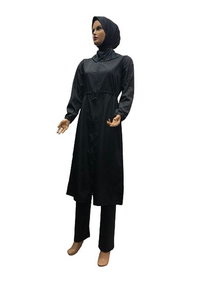 eflin Plus Size Black Hijab Swimsuit - Hijab, Full Covered & Bonnet Included Options
