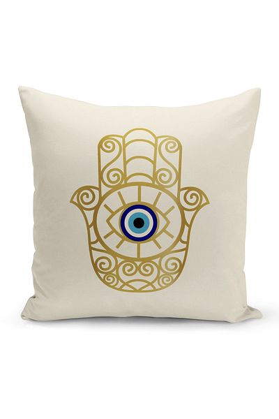 Bertille Home Nazar Series Double Sided Digital Printed 4-Piece Throw Pillow Case Set (Evil Eye Cushion Cover)