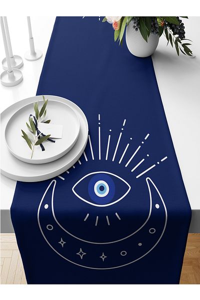 Bertille Home Seria Evil Eye 140x40 cm Runner imprimat digital (Evil Eye)
