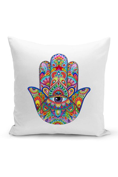 Bertille Home Husă de pernă Seria Evil Eye imprimată digital pe două fețe (Husă de pernă pentru ochi Evil)