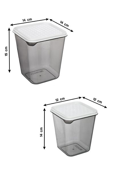 Vienev Set of 2 White Storage Containers with Lid