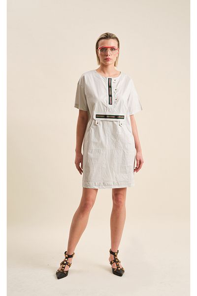 VERDA Cotton Plus Size Dress with Snap and Pocket Detail