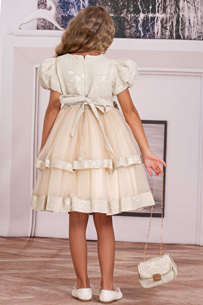 SÜSLÜ PİNK KİDS KIZ ÇOCUK TÜLLÜ ELBİSE