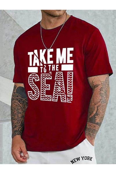 Medinenur Crew Neck Unisex Take Me Printed T-Shirt
