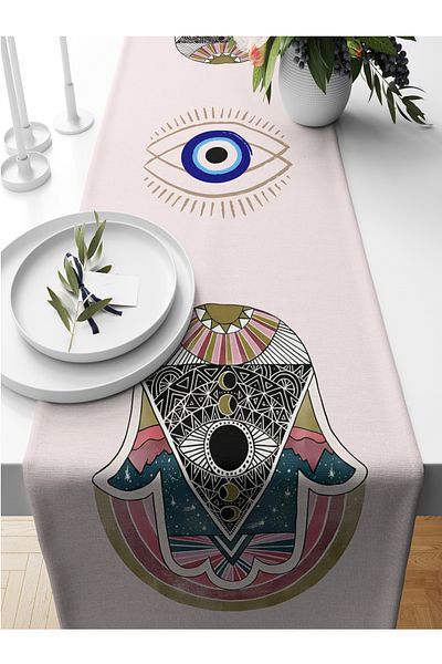 Bertille Home Σειρά Evil Eye 140x40 cm Digital Printed Runner (Evil Eye)