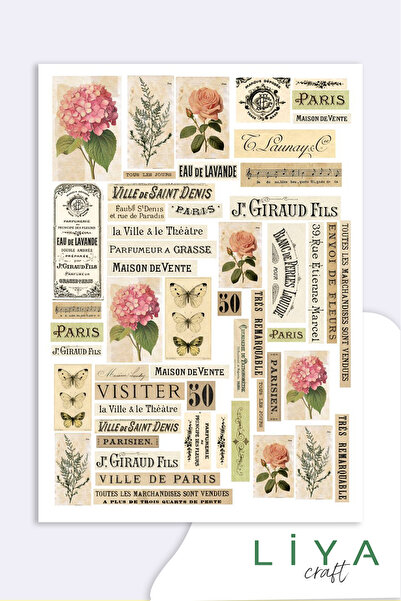 LiyaCraft Vintage Sticker Planner Ajanda Bullet Journal Için Uygun Set