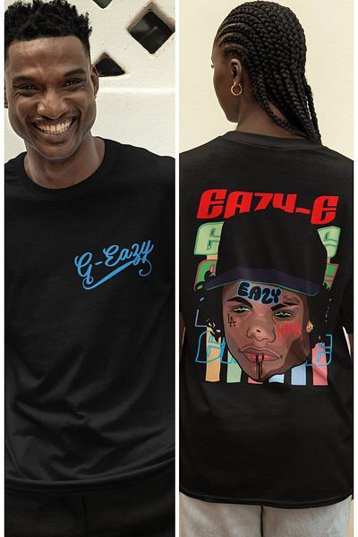 Fuddy Moda Tricou unisex oversize cu imprimeu Eazy-E pe spate